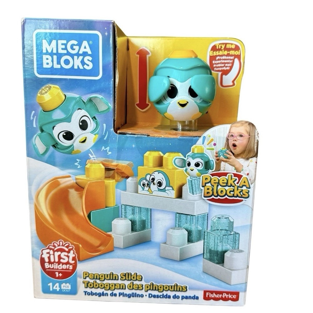 Mega Bloks Peek A Blocks Penguin Slide Building Set (14 Pieces)‎